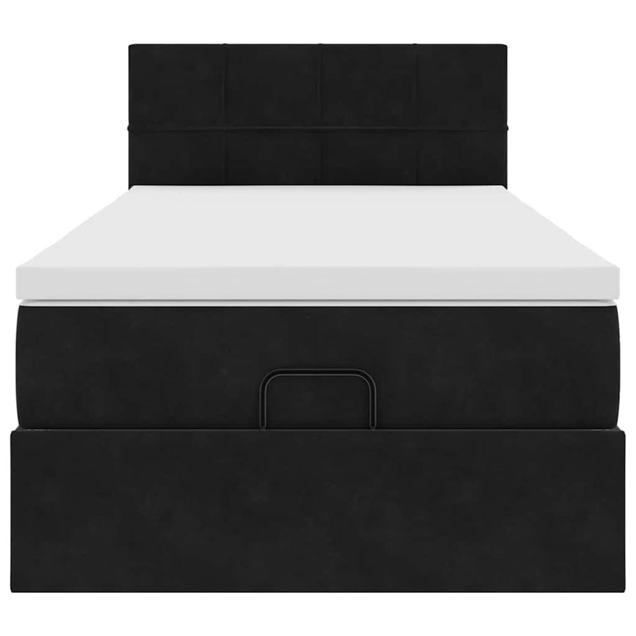 Ottoman bed met matras en LED's 80x200cm fluweel zwart