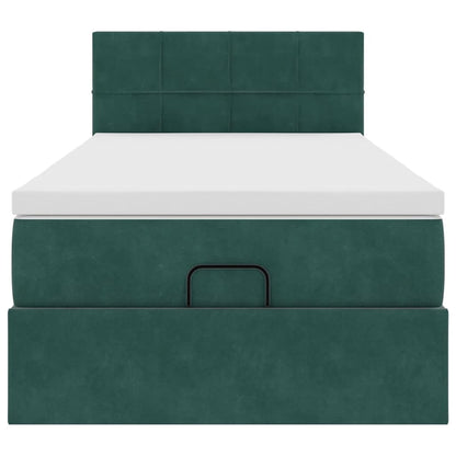 Ottoman bed met matras en LED's 80x200cm fluweel donkergroen