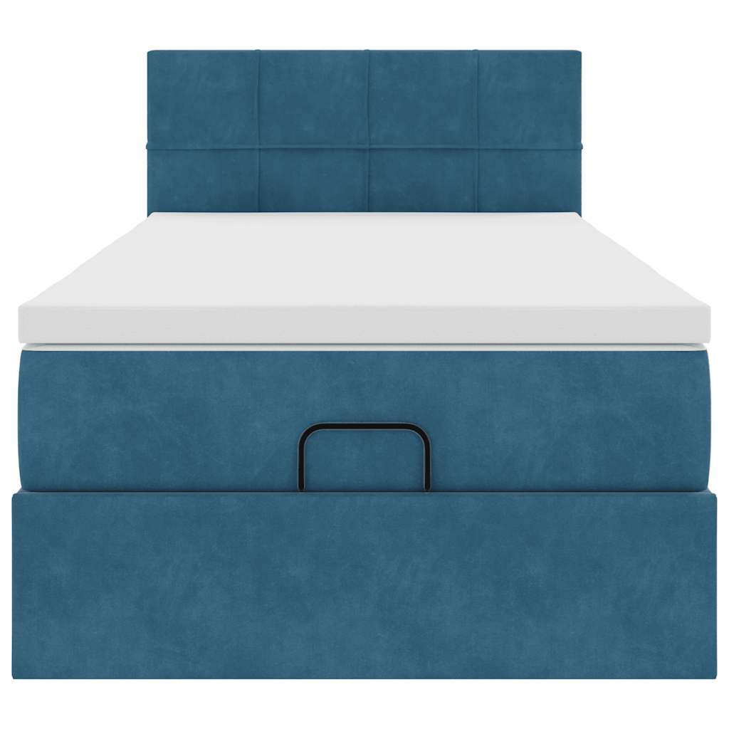 Ottoman bed met matras en LED's 80x200cm fluweel donkerblauw