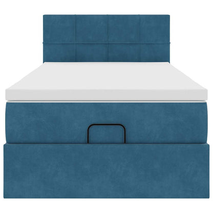 Ottoman bed met matras en LED's 80x200cm fluweel donkerblauw