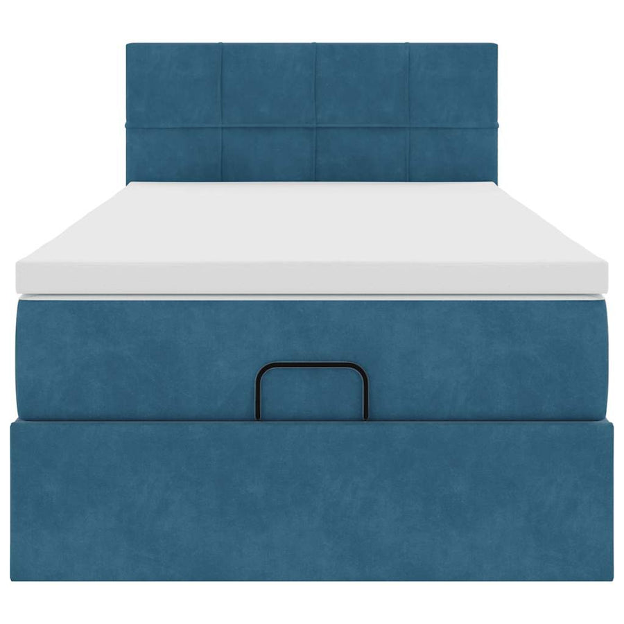 Ottoman bed met matras en LED's 80x200cm fluweel donkerblauw
