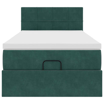 Ottoman bed met matras en LED's 90x190cm fluweel donkergroen