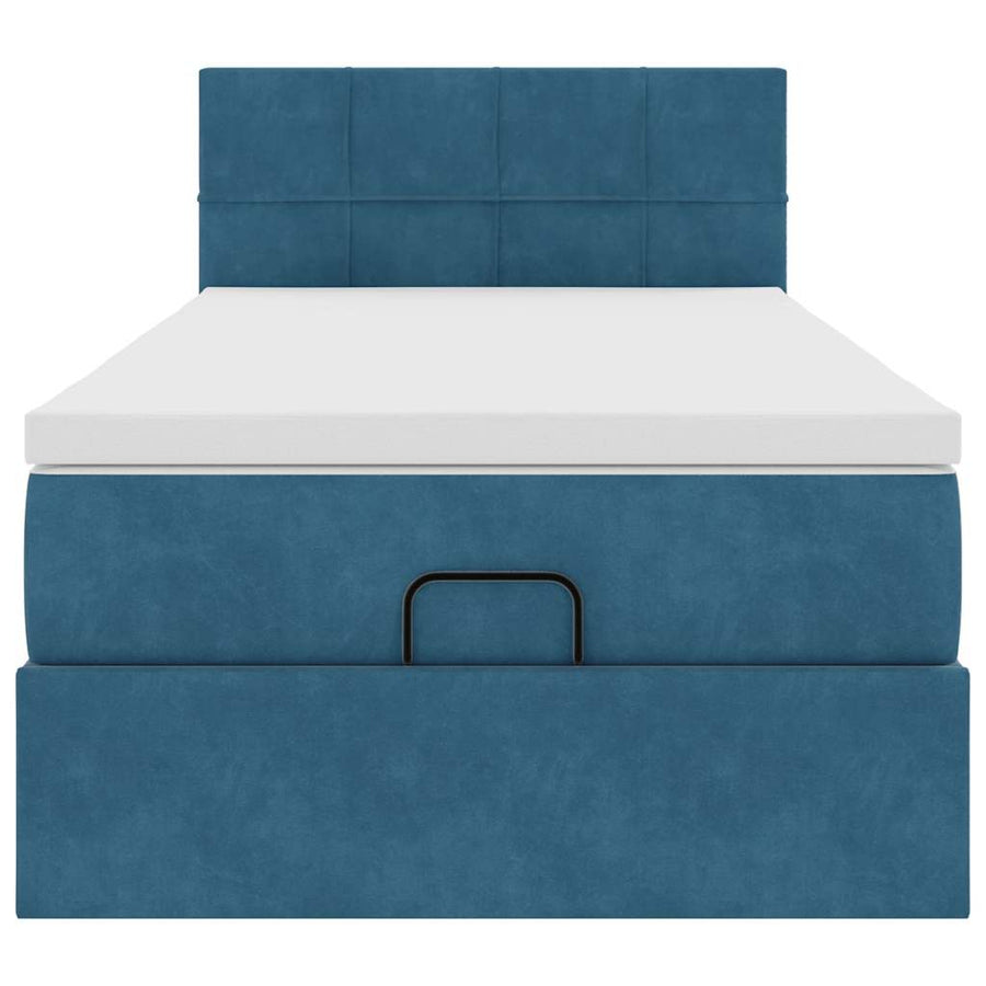 Ottoman bed met matras en LED's 90x190cm fluweel donkerblauw