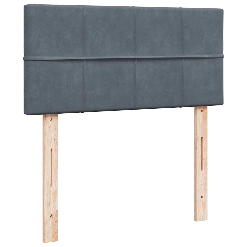 Ottoman bed met matras en LED's 90x200cm fluweel donkergrijs