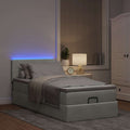 Ottoman bed met matras en LED's 100x200 cm fluweel lichtgrijs