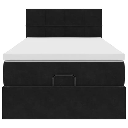 Ottoman bed met matras en LED's 100x200 cm fluweel zwart