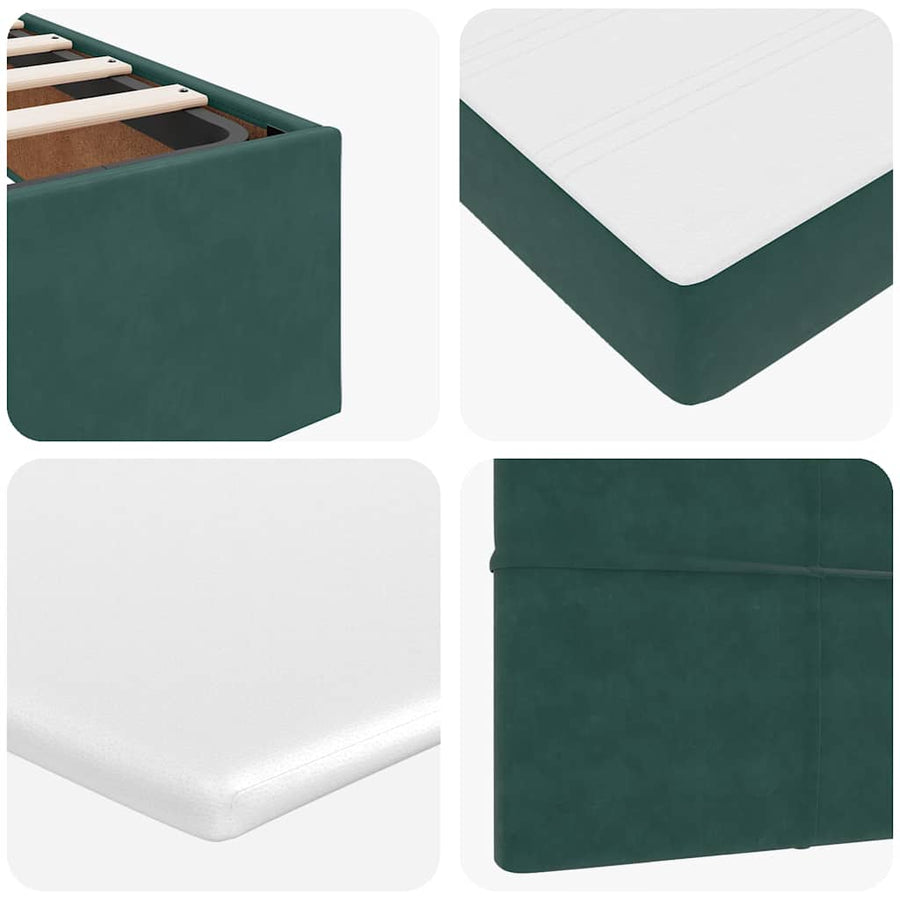 Ottoman bed met matras en LED's 120x190 cm fluweel donkergroen