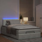 Ottoman bed with mattress and LEDs 120x200 cm velvet light grey