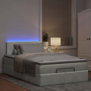 Ottoman bed with mattress and LEDs 120x200 cm velvet light grey