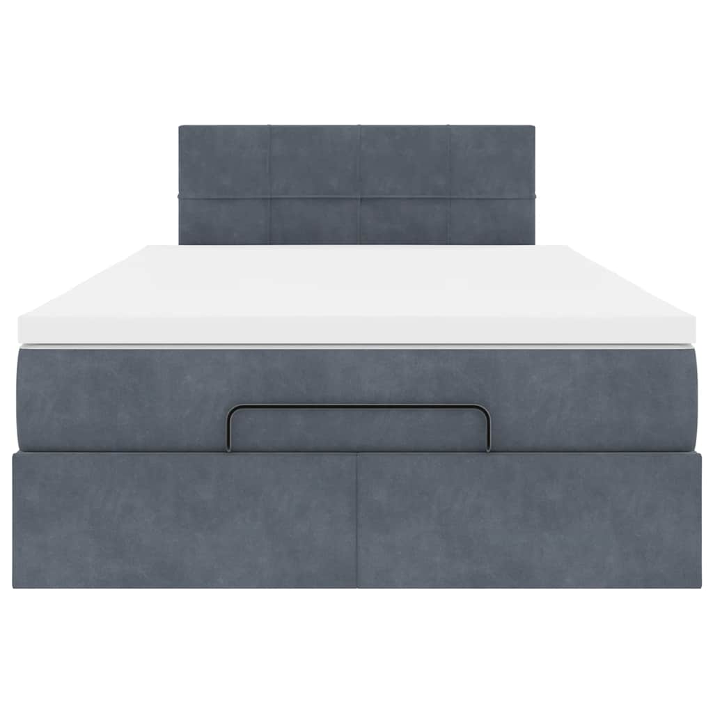 Ottoman bed met matras en LED's 120x200cm fluweel donkergrijs