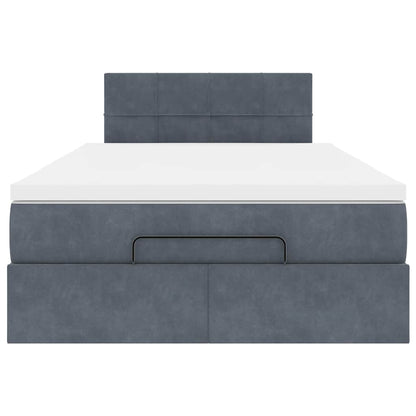 Ottoman bed met matras en LED's 120x200cm fluweel donkergrijs