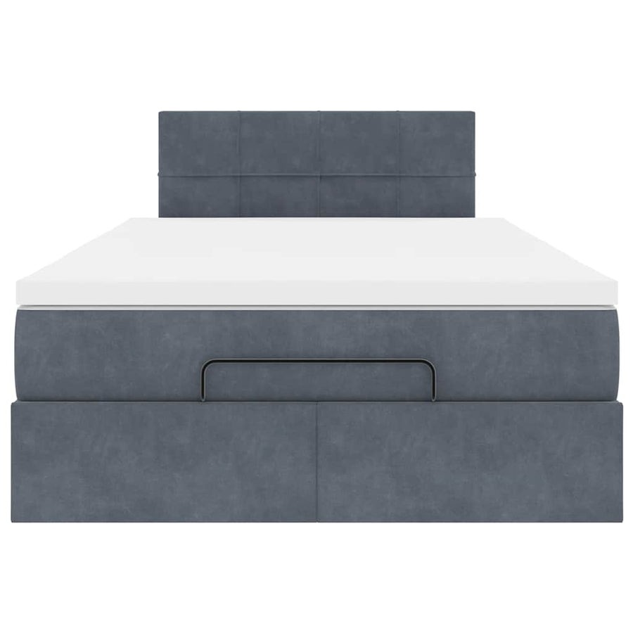 Ottoman bed met matras en LED's 120x200cm fluweel donkergrijs