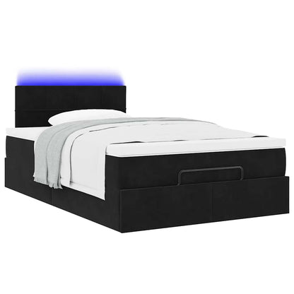 Ottoman bed met matras en LED's 120x200cm fluweel zwart