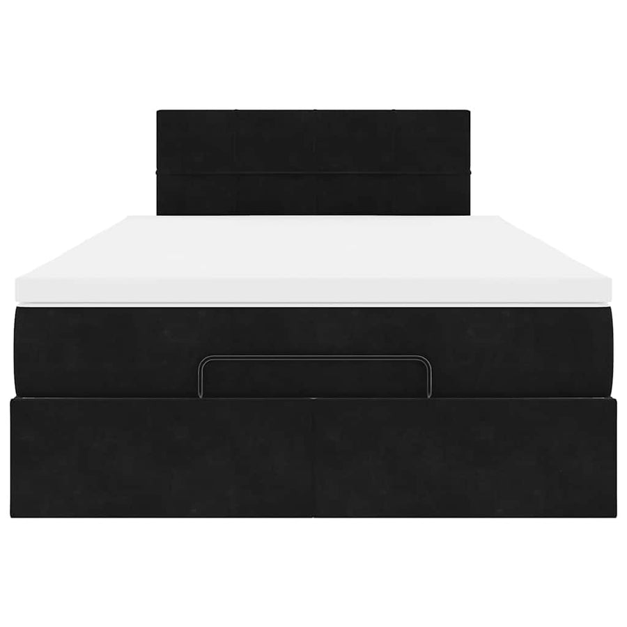 Ottoman bed met matras en LED's 120x200cm fluweel zwart