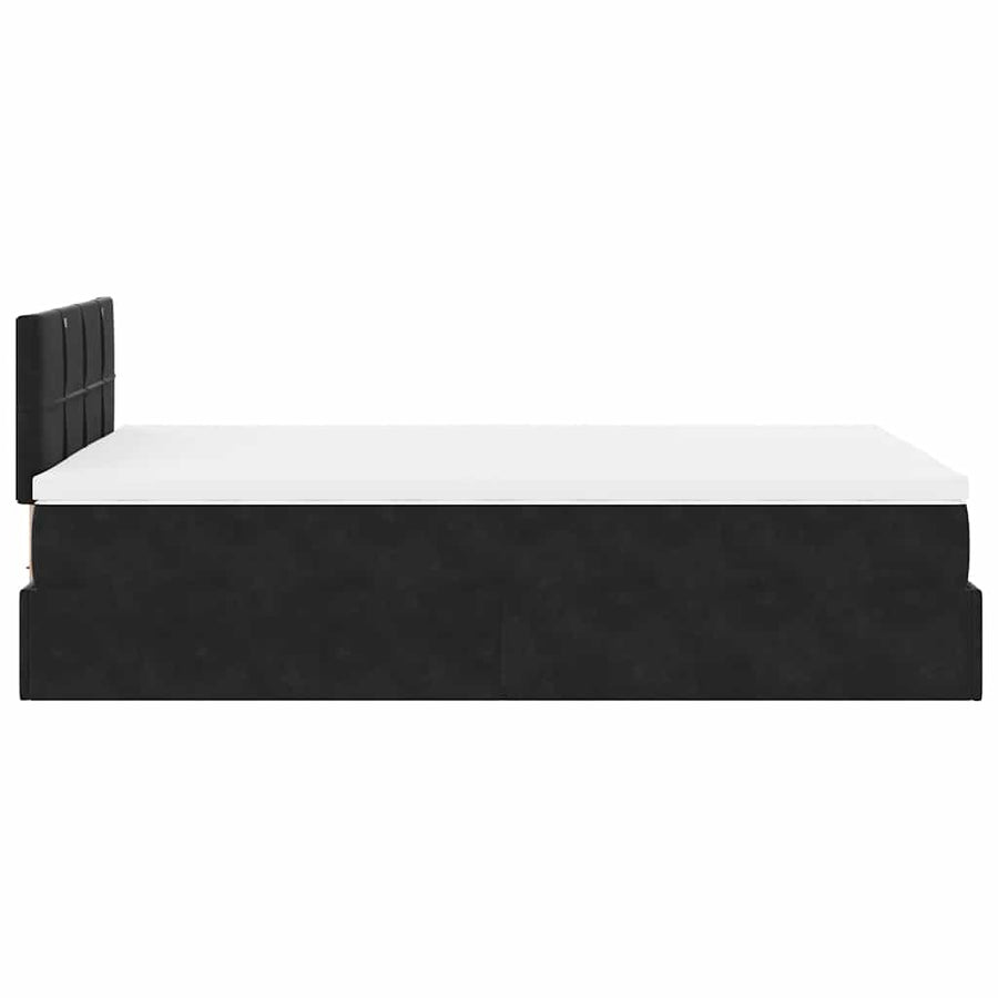 Ottoman bed met matras en LED's 120x200cm fluweel zwart