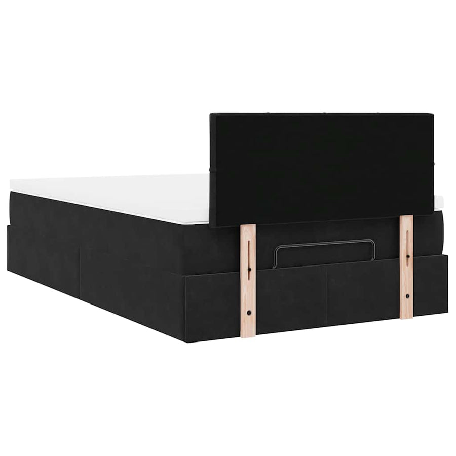 Ottoman bed met matras en LED's 120x200cm fluweel zwart
