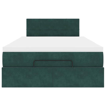 Ottoman bed met matras en LED's 120x200cm fluweel donkergroen