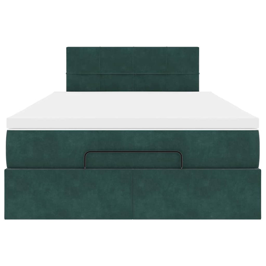 Ottoman bed met matras en LED's 120x200cm fluweel donkergroen