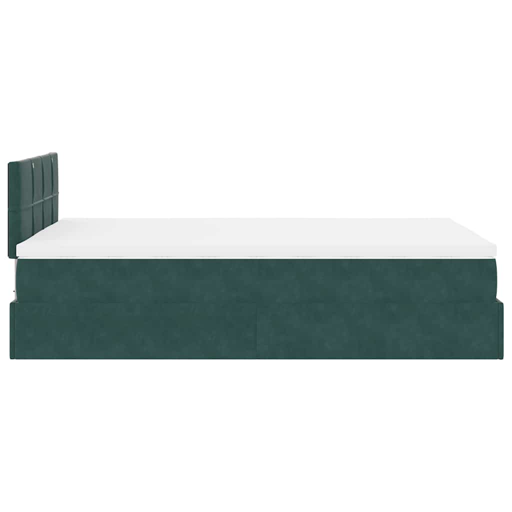 Ottoman bed met matras en LED's 120x200cm fluweel donkergroen