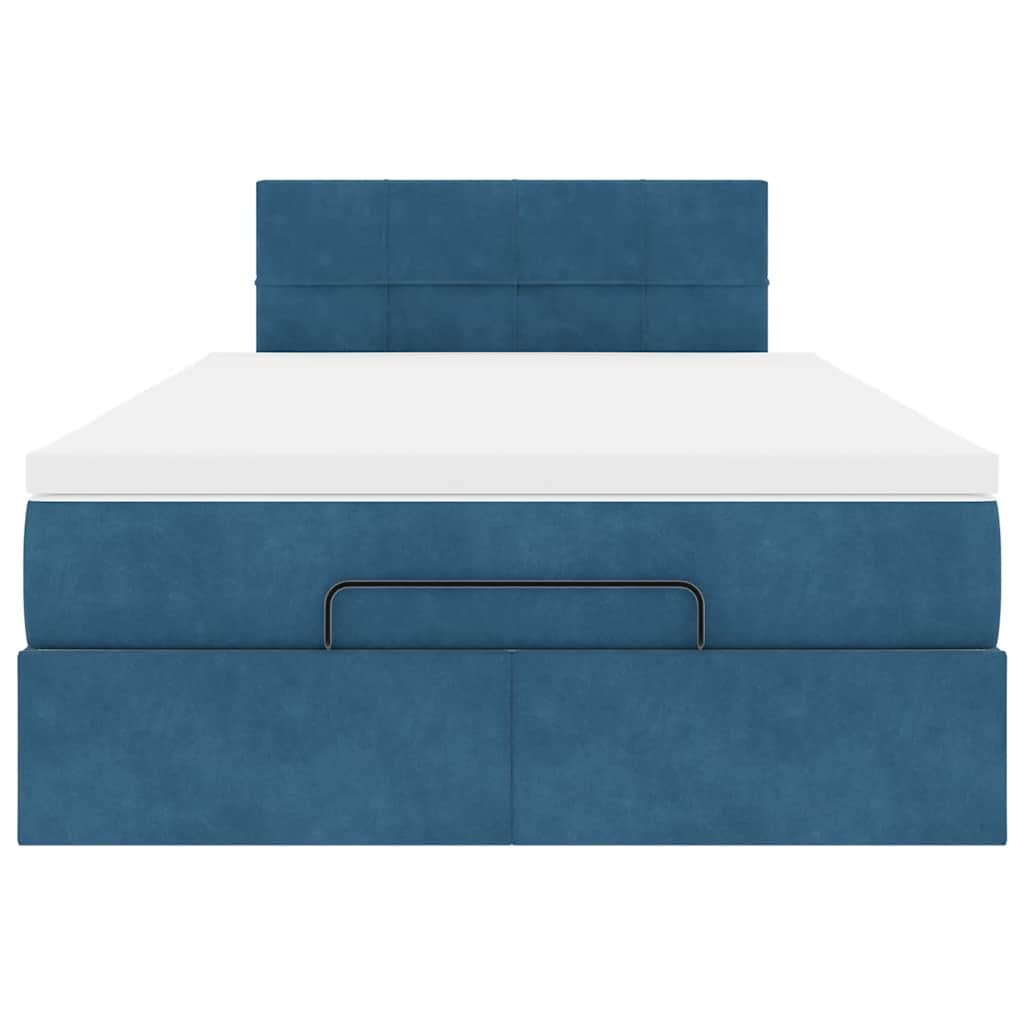 Ottoman bed met matras en LED's 120x200cm fluweel donkerblauw