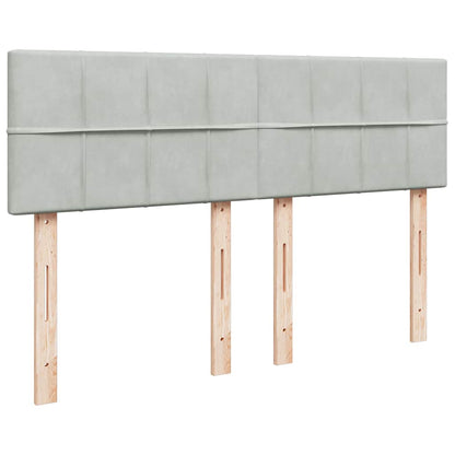 Ottoman bed met matras en LED's 140x190cm fluweel lichtgrijs