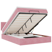 Ottoman bed met matras en LED's 140x190cm fluweel roze
