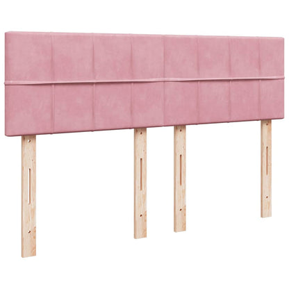 Ottoman bed met matras en LED's 140x190cm fluweel roze