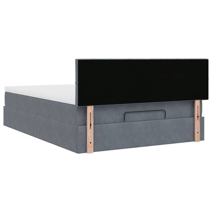 Ottoman bed met matras en LED's 140x200cm fluweel donkergrijs