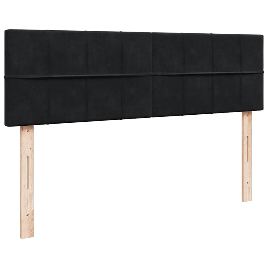 Ottoman Bed Met Matras En Led's 140X200Cm Fluweel 140 x 200 cm Zwart