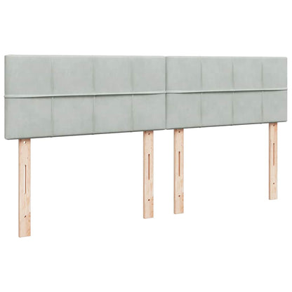 Ottoman bed met matras en LED's 160x200cm fluweel lichtgrijs