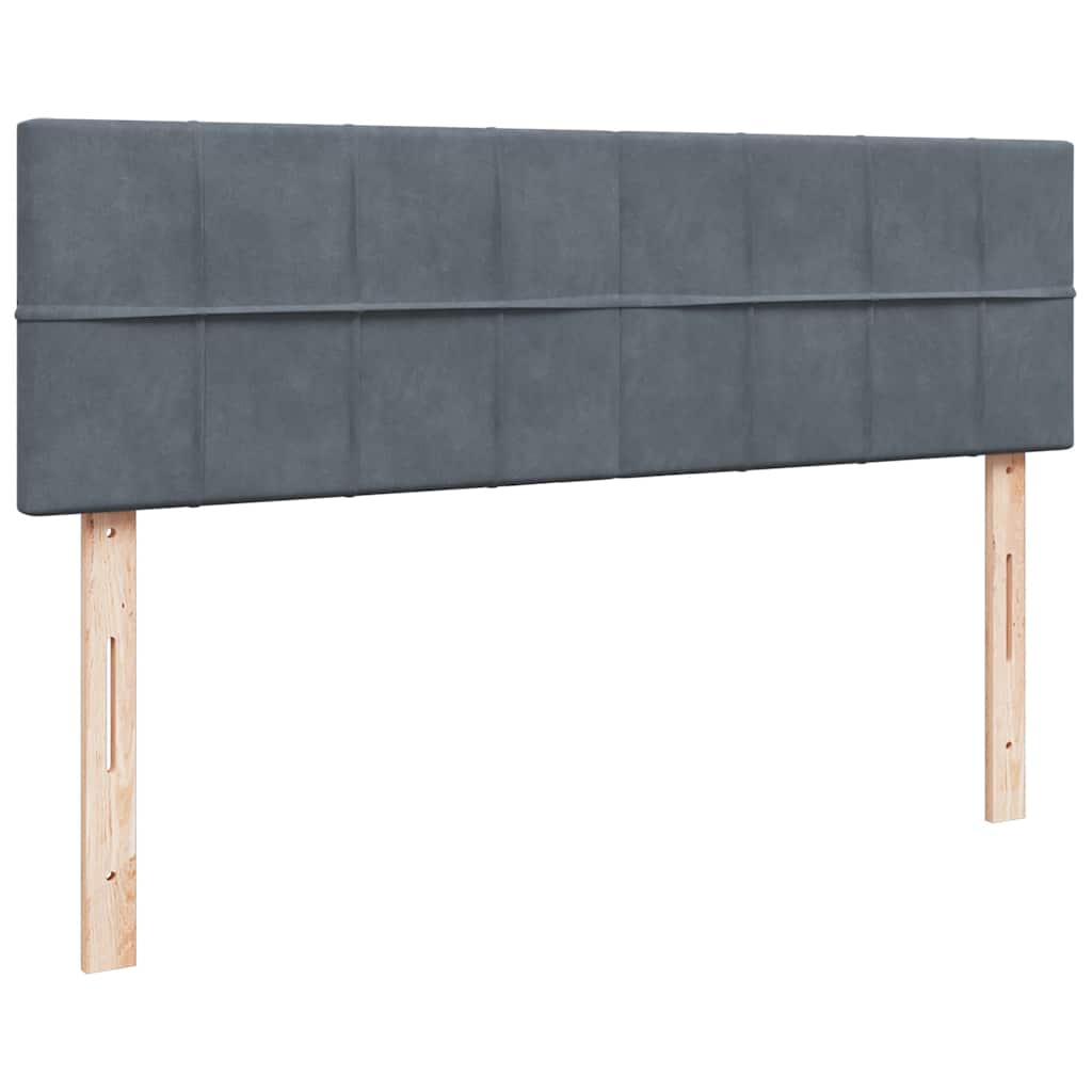 Ottoman Bed Met Matras En Led's 160X200Cm Fluweel 160 x 200 cm Donkergrijs