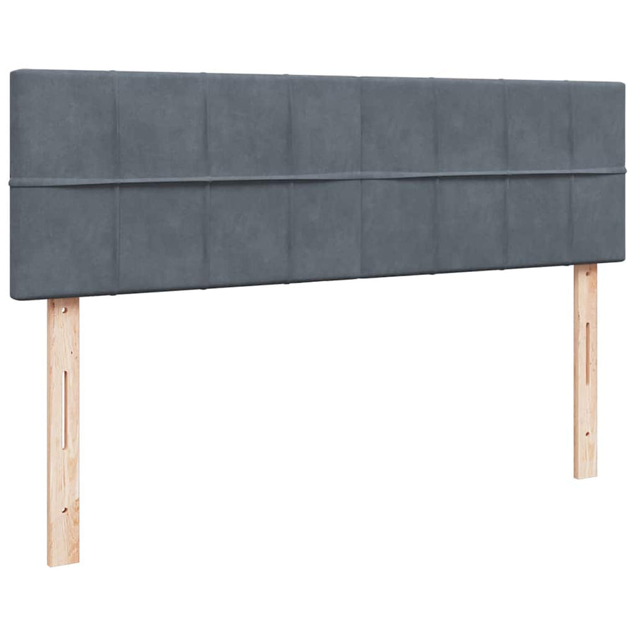 Ottoman Bed Met Matras En Led's 160X200Cm Fluweel 160 x 200 cm Donkergrijs