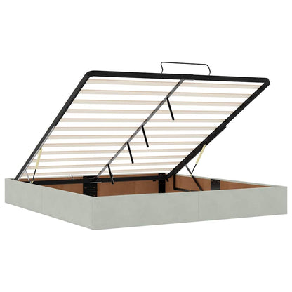 Ottoman bed met matras en LED's 180x200cm fluweel lichtgrijs