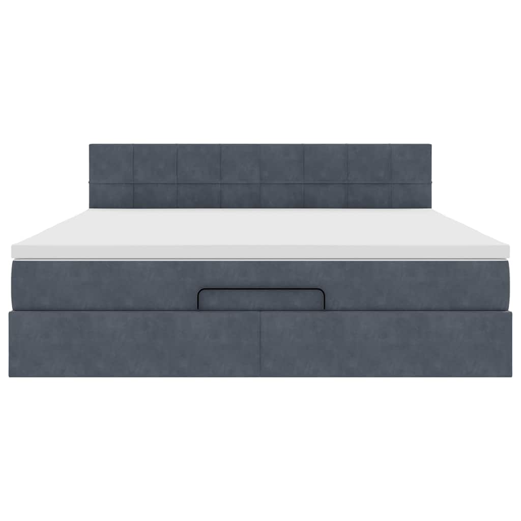 Ottoman bed met matras en LED's 180x200cm fluweel donkergrijs