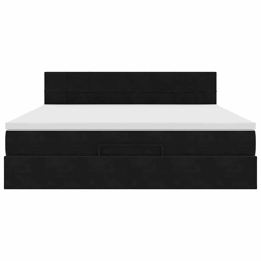 Ottoman bed met matras en LED's 180x200cm fluweel zwart