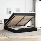 Ottomaans bed 180x200 cm zwart met matras en LED