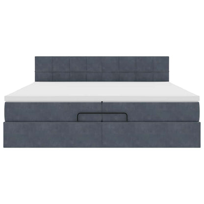 Ottoman bed met matrassen en LED's 200x200cm fluweel