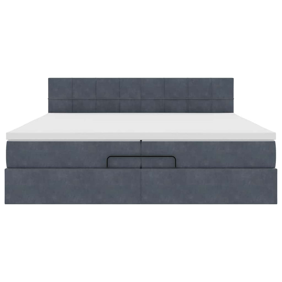 Ottoman bed met matrassen en LED's 200x200cm fluweel