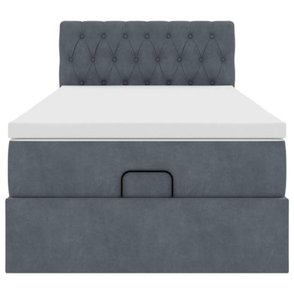 Ottoman bed met matras en LED's 90x190cm fluweel donkergrijs