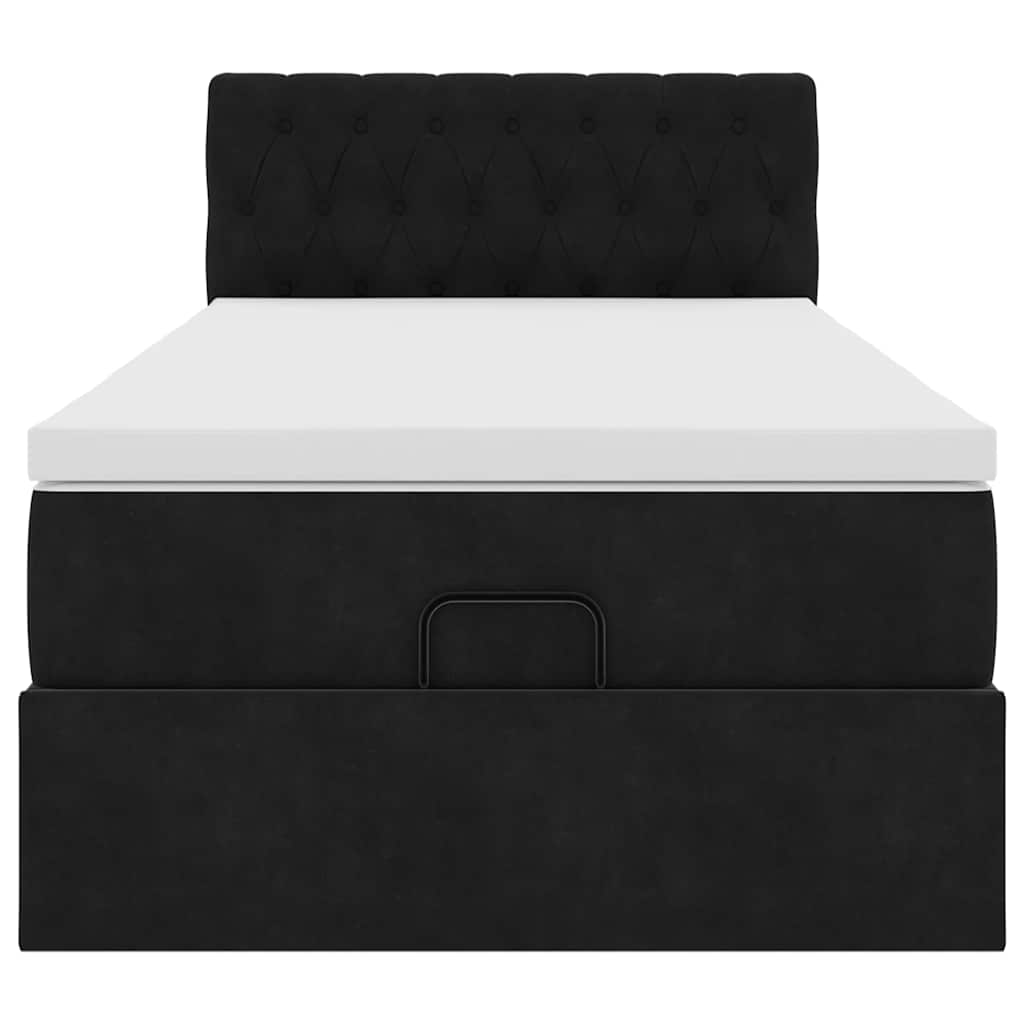 Ottoman bed met matras en LED's 90x190cm fluweel zwart