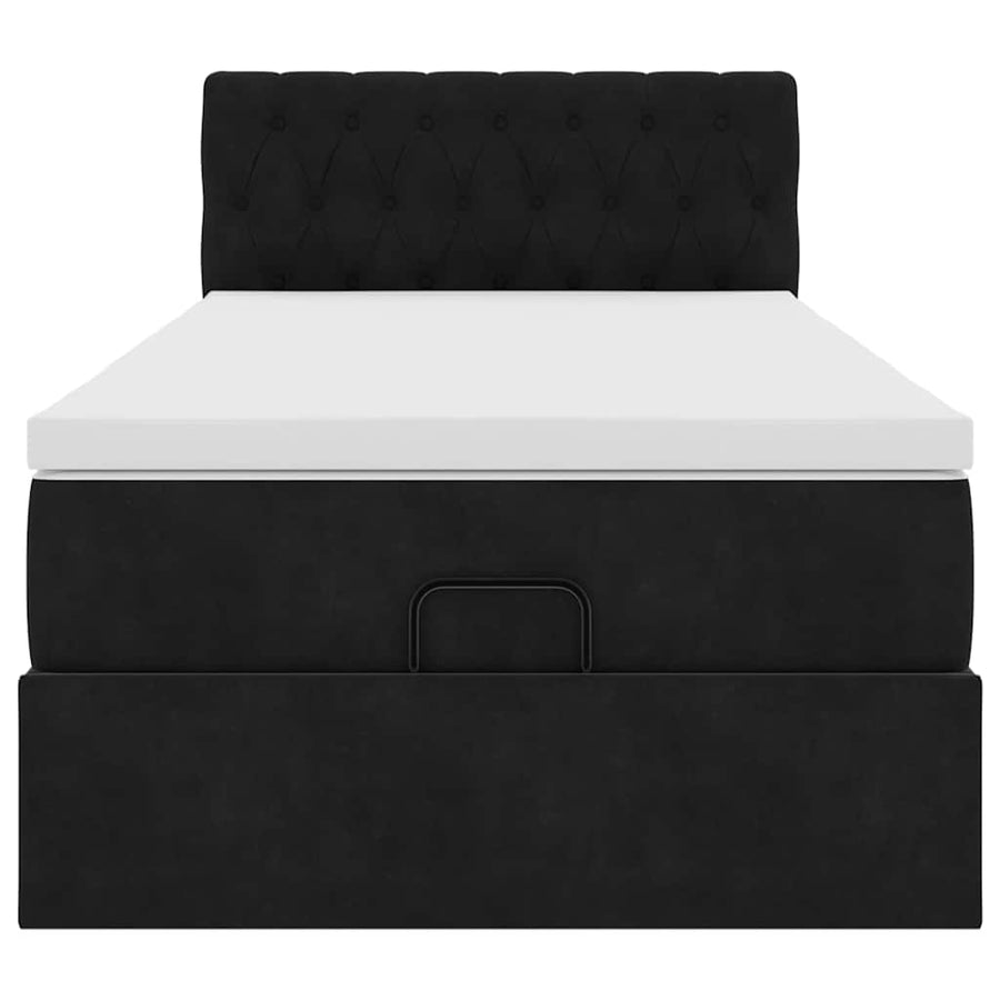 Ottoman bed met matras en LED's 90x190cm fluweel zwart