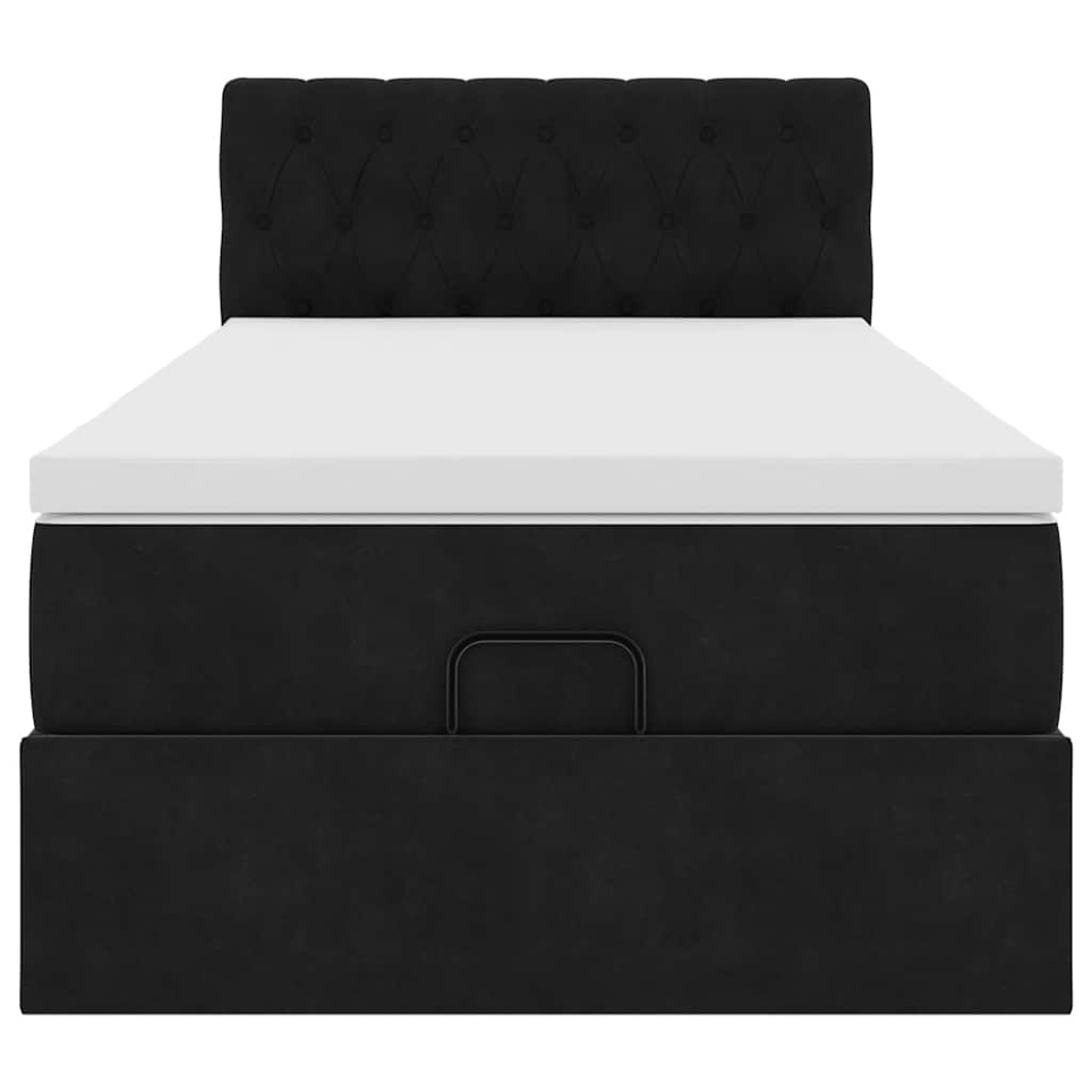 Ottoman bed met matras en LED's 100x200 cm fluweel zwart