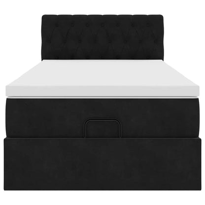 Ottoman bed met matras en LED's 100x200 cm fluweel zwart
