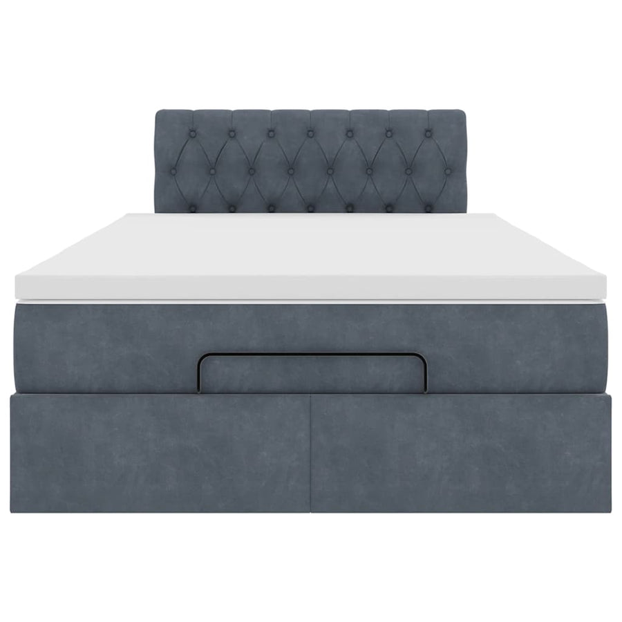 Ottoman bed met matras en LED's 120x200cm fluweel donkergrijs