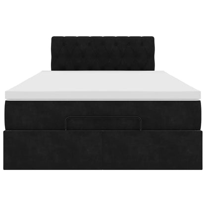 Ottoman bed met matras en LED's 120x200cm fluweel zwart