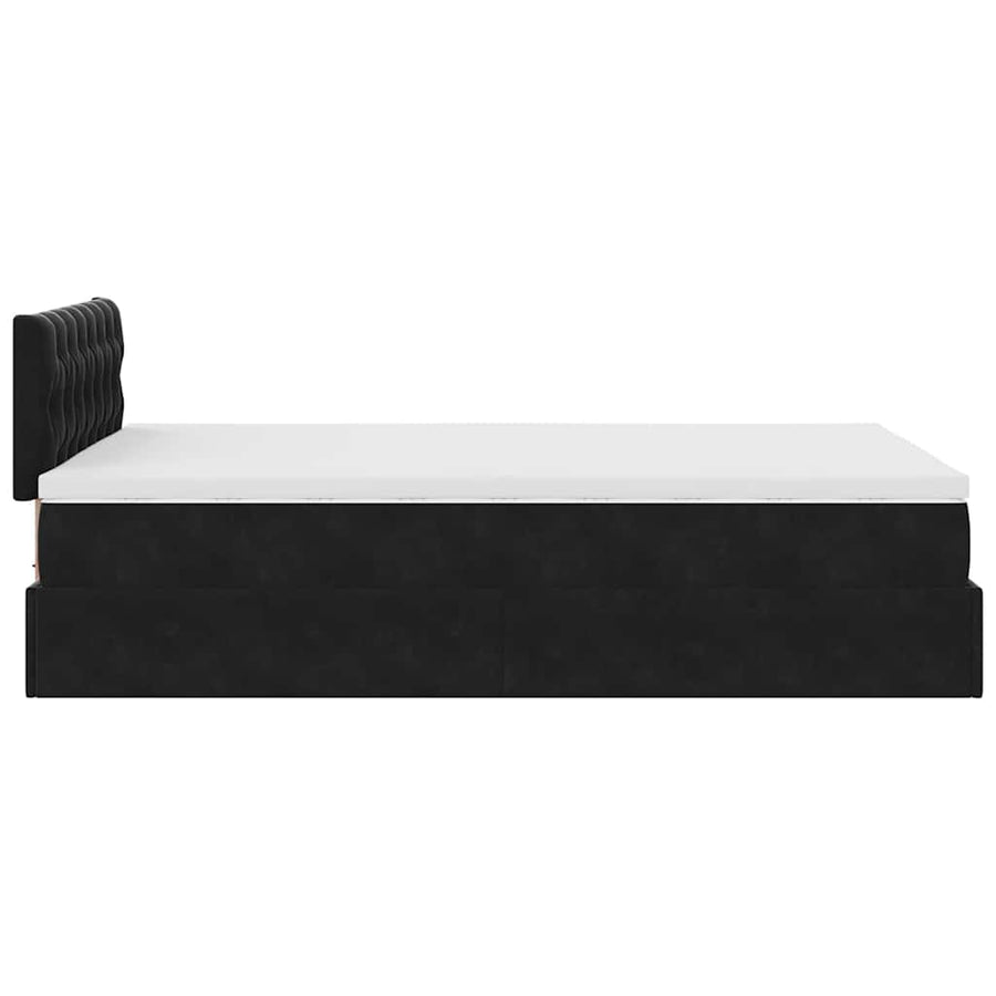 Ottoman bed met matras en LED's 120x200cm fluweel zwart