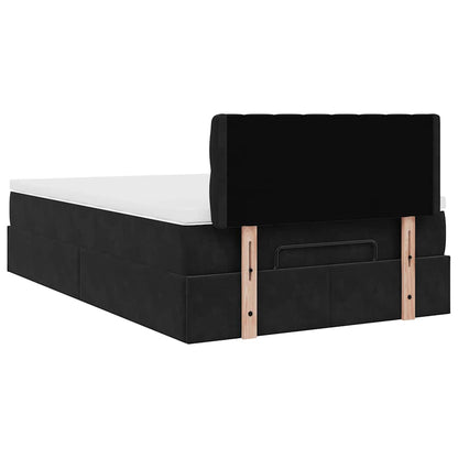 Ottoman bed met matras en LED's 120x200cm fluweel zwart