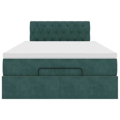 Ottoman bed met matras en LED's 120x200cm fluweel donkergroen