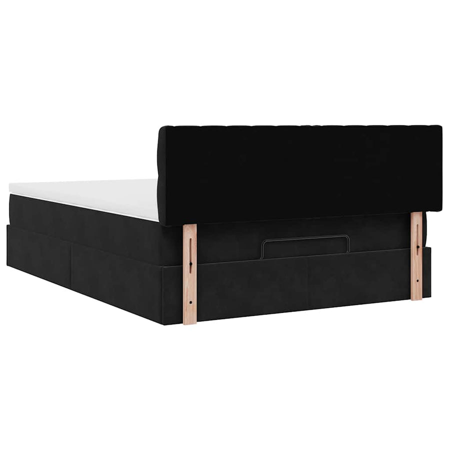 Ottoman bed met matras en LED's 140x190cm fluweel zwart