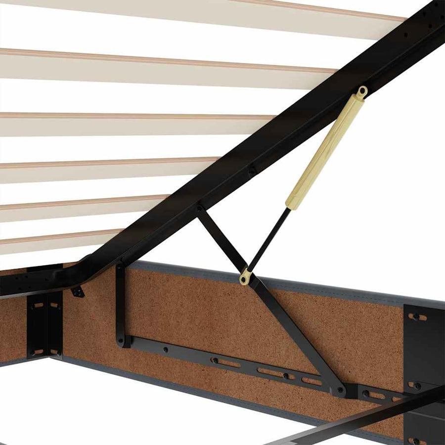Ottoman bed met matras en LED's 140x190cm fluweel donkergroen